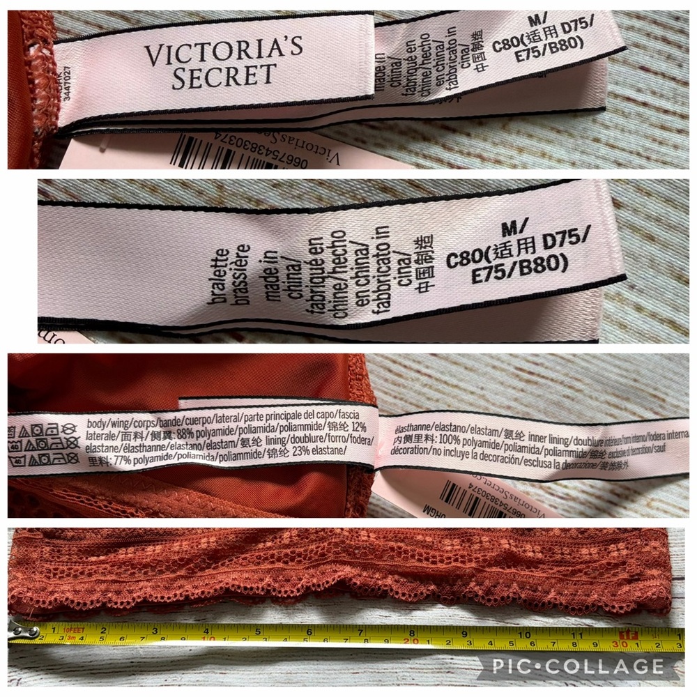 Victoria’s Secret Crochet Lace Racerback Bralette NWT Women’s Medium - Picture 4 of 4